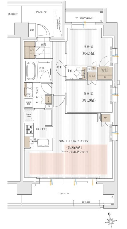 ユニハイム朝霞本町 間取り Iタイプ（メニュープラン）