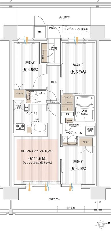 ユニハイム朝霞本町 間取り K1タイプ