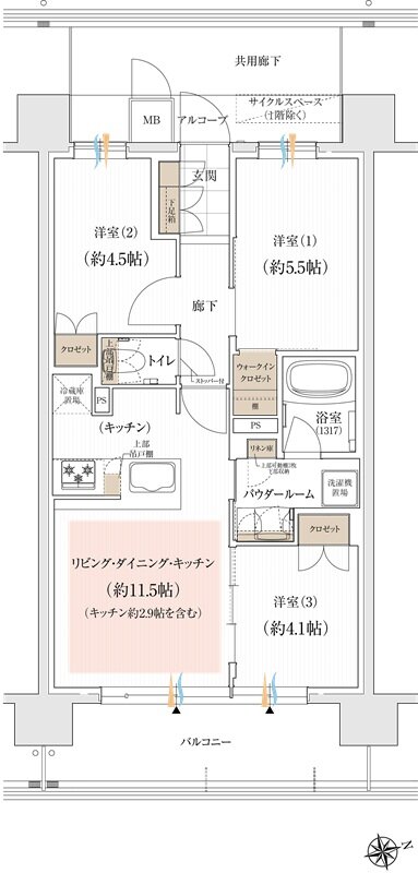 ユニハイム朝霞本町 間取り K1タイプ