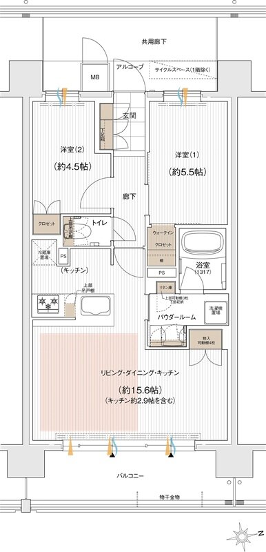 ユニハイム朝霞本町 間取り Kタイプ（メニュープラン）