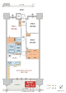 ヴェルディ・プロムナード［祇園］ 間取り C type（2〜14階）
