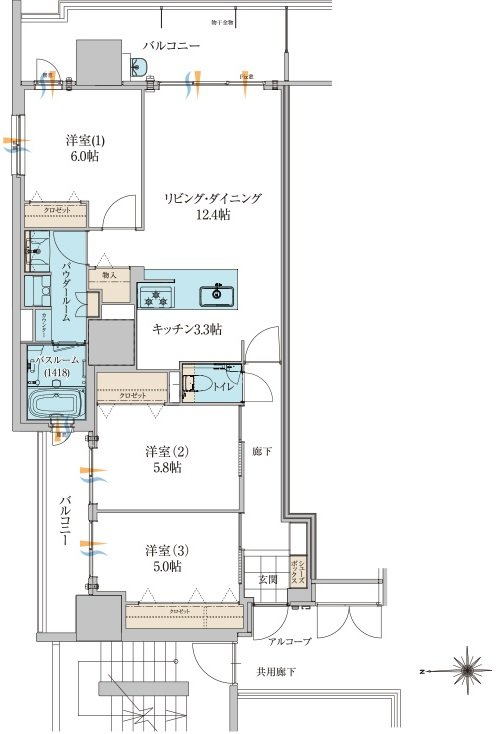 アルファガーデン岡山城下 間取り M TYPE［PREMIUM］