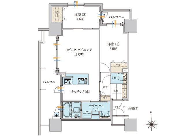 アルファガーデン岡山城下 間取り A TYPE