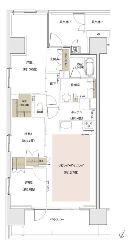 ザ・パークハウス 川越フロント 間取り M TYPE