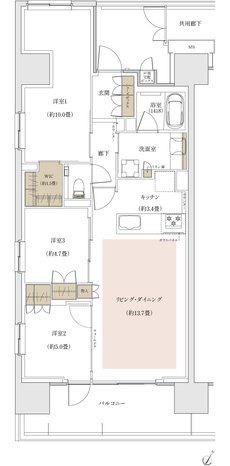 ザ・パークハウス 川越フロント 間取り M TYPE