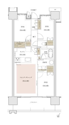 ザ・パークハウス 川越フロント 間取り I1 type［第2期］
