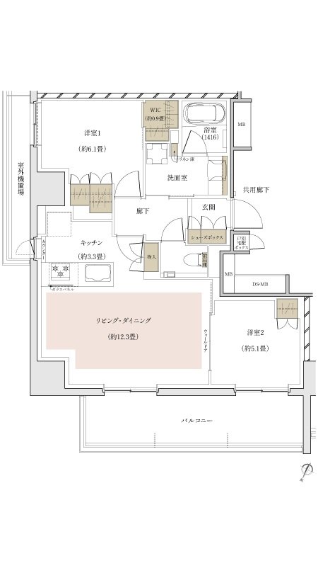 ザ・パークハウス 川越フロント 間取り E type［第2期］