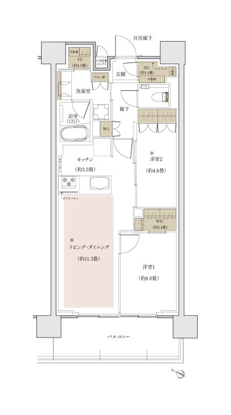ザ・パークハウス 川越フロント 間取り C type