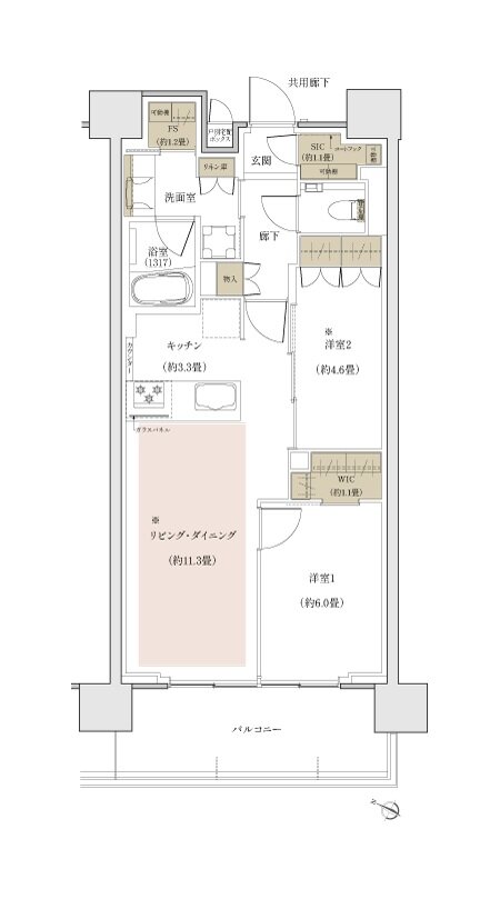 ザ・パークハウス 川越フロント 間取り C type