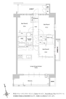 サンパーク新宮EXIA　West-I/West-II/East 間取り Dタイプ（West-I）