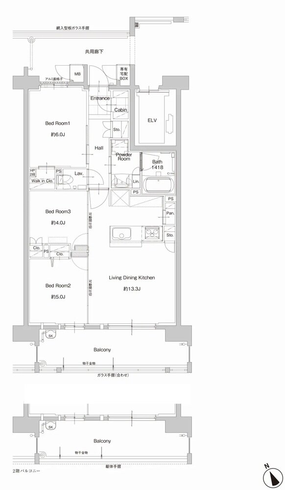 サンパーク新宮EXIA West-I/West-II/East 間取り Kタイプ(East)