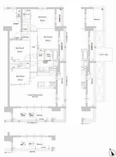 サンパーク新宮EXIA　West-I/West-II/East 間取り L1・Lタイプ（East）