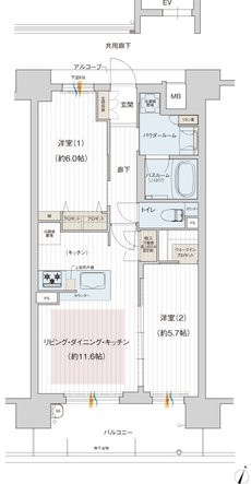 プレサンス ロジェ 淡路ダイナプレイス 間取り Bタイプ