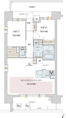 プレサンス ロジェ 淡路ダイナプレイス 間取り Aタイプ（Menu1）
