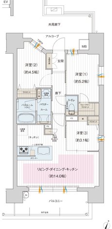 プレサンス ロジェ 淡路ダイナプレイス 間取り Cタイプ