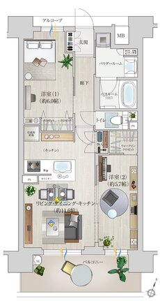 プレサンス ロジェ 淡路ダイナプレイス 間取り Bタイプ