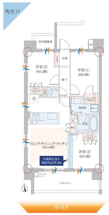 ファミリアーレ八田 間取り F TYPE