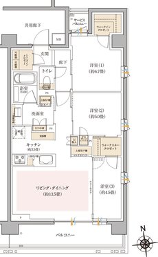 リビオ光が丘ガーデンズ 間取り Fタイプ