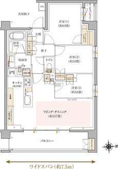 リビオ光が丘ガーデンズ 間取り Oタイプ