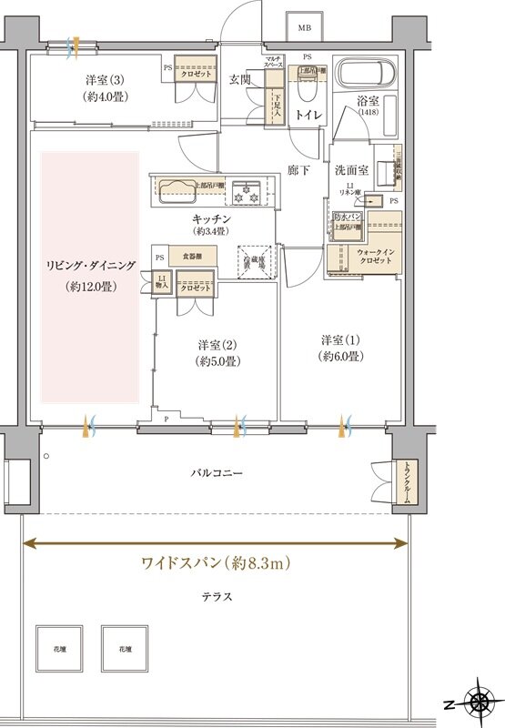 リビオ光が丘ガーデンズ 間取り Rtタイプ