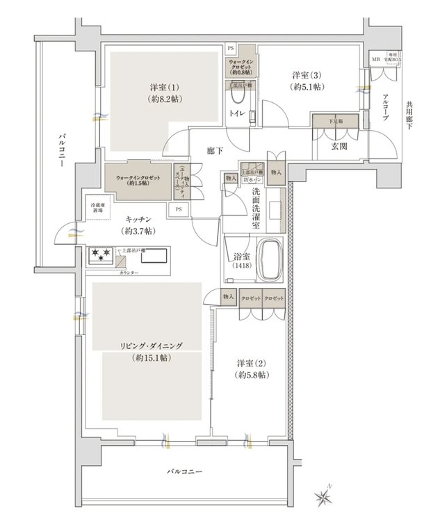 ジオ深沢七丁目 間取り C type
