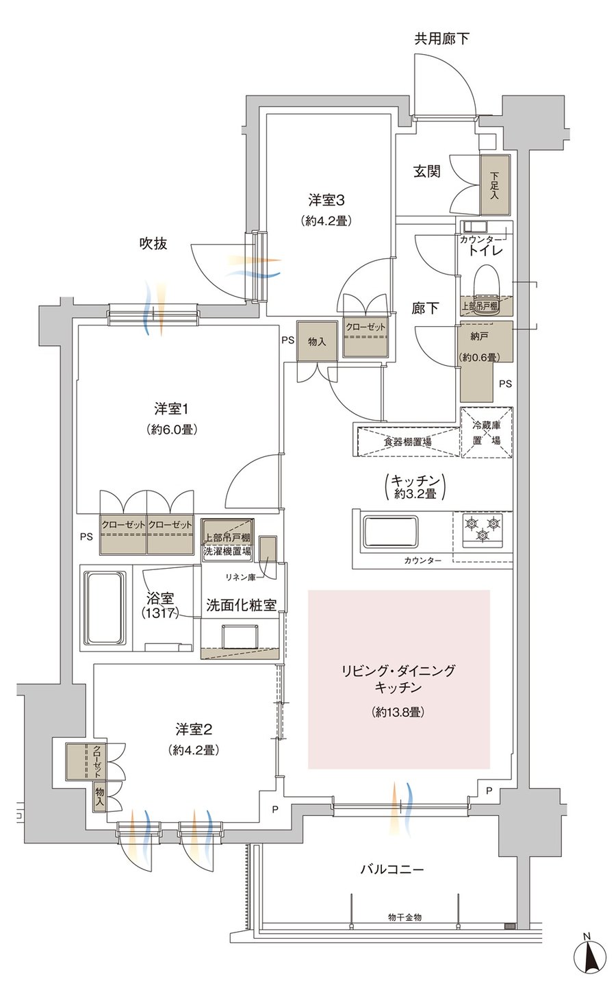ウィルローズ谷中銀座 間取り B type