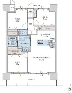 アルファ藤枝駅前ザ・タワー 間取り D TYPE