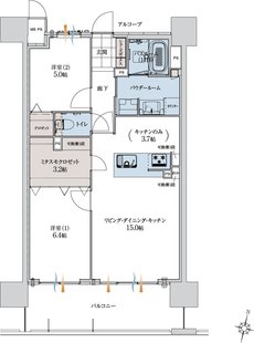 アルファ藤枝駅前ザ・タワー 間取り E TYPE