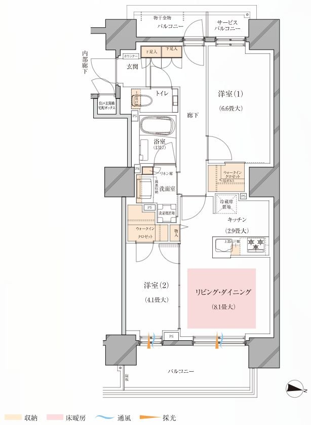 ブランズ札幌大通東 間取り E TYPE
