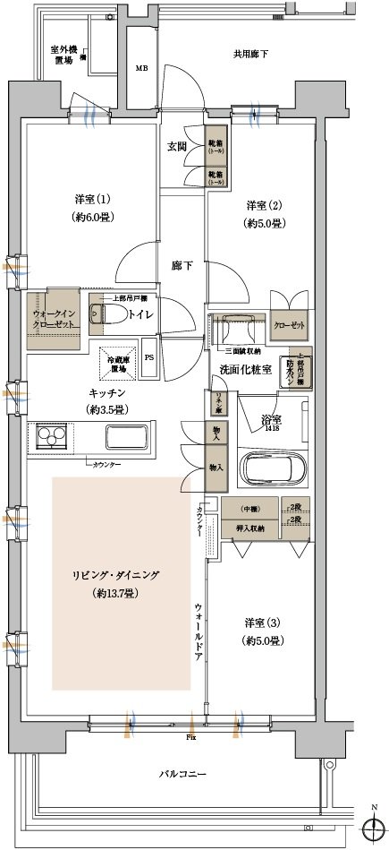 プラウド泉中央フロント 間取り D type