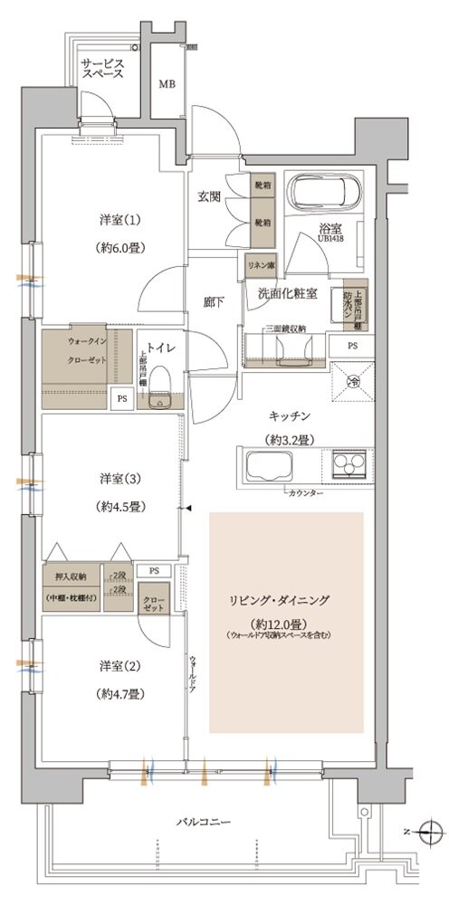 プラウド泉中央フロント 間取り A type