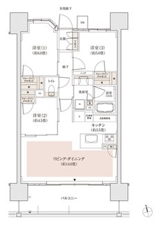 パークホームズ白島 間取り Bタイプ