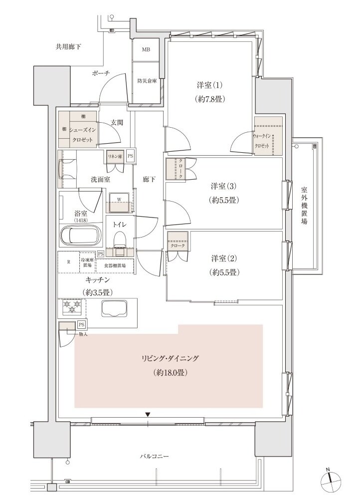 パークホームズ白島 間取り Eタイプ