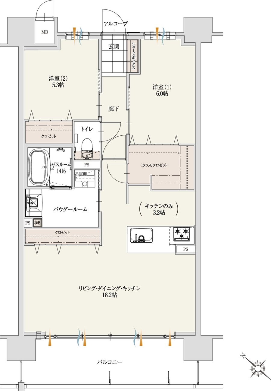 アルファステイツ新発田駅 間取り Ｂ TYPE