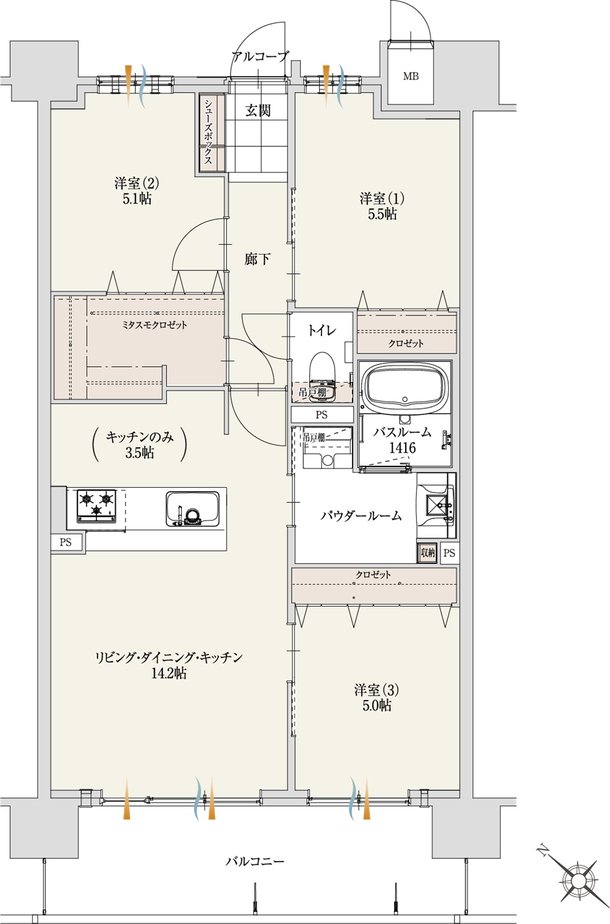アルファステイツ新発田駅 間取り C TYPE