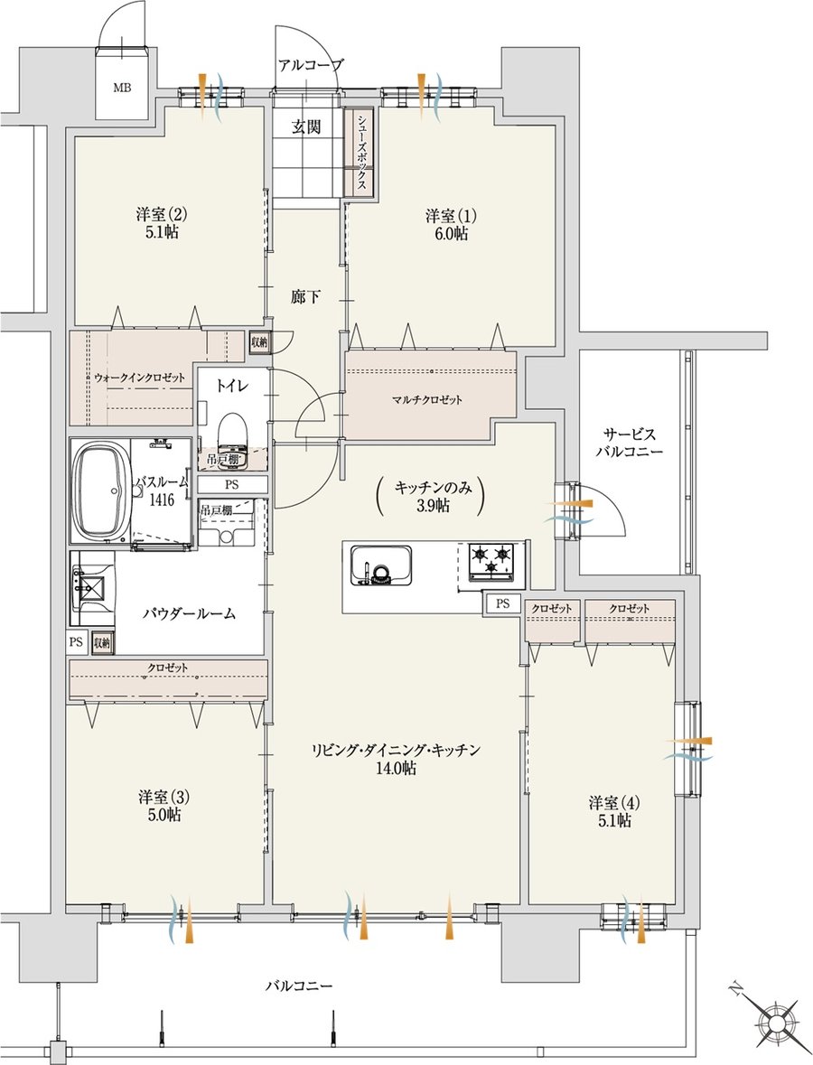 アルファステイツ新発田駅 間取り E TYPE