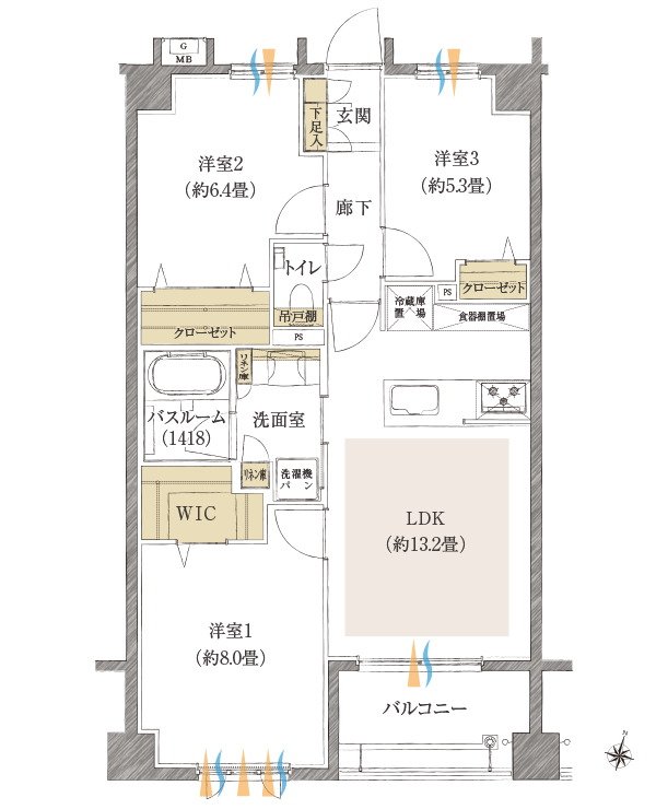 イノバス西新 間取り Dタイプ