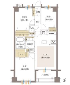 イノバス西新 間取り Dタイプ