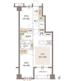 イノバス西新 間取り Kタイプ