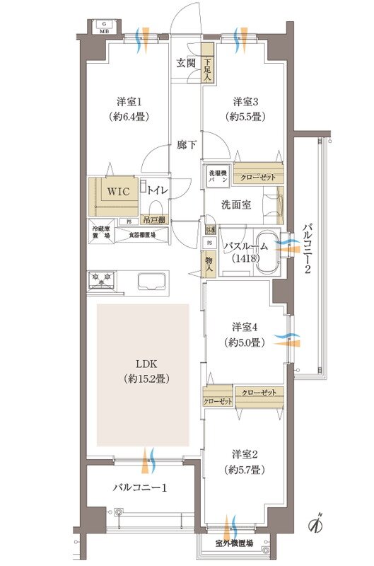 イノバス西新 間取り Iタイプ