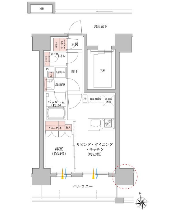 イノバス名駅クロス 間取り Cタイプ