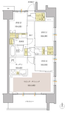 リビオ川崎大師ステーションサイト 間取り Jタイプ