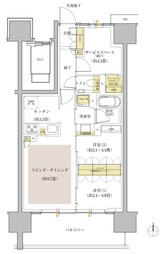 リビオ川崎大師ステーションサイト 間取り Gタイプ