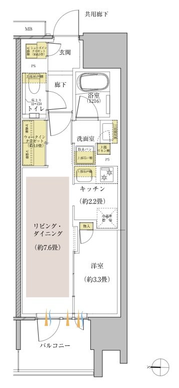 リビオ川崎大師ステーションサイト 間取り Dタイプ