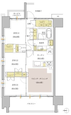 リビオ川崎大師ステーションサイト 間取り Aタイプ