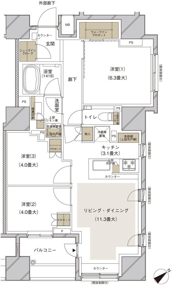 ブランズ武蔵小山 間取り F type
