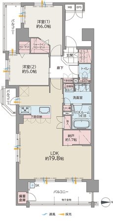 ファーネスト大橋東レジデンス 間取り A TYPE メニュープラン1