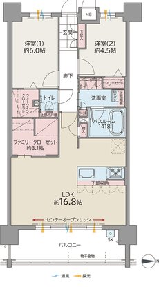 ファーネスト大橋東レジデンス 間取り C TYPE メニュープラン2
