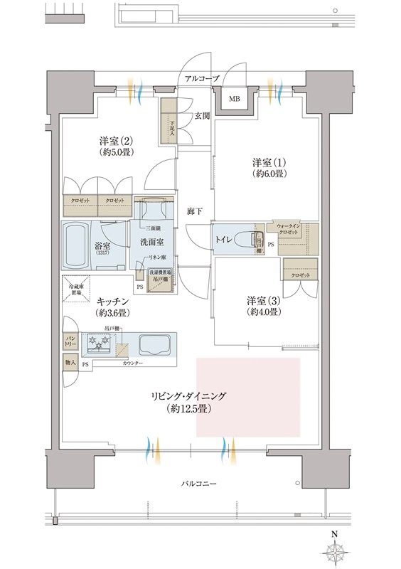 リビオ八戸ノ里駅前 間取り Bタイプ