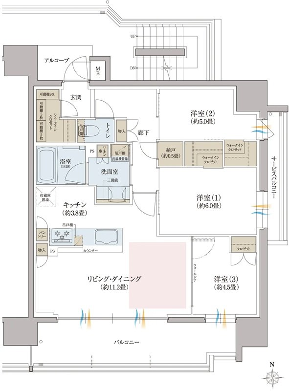 リビオ八戸ノ里駅前 間取り Gタイプ